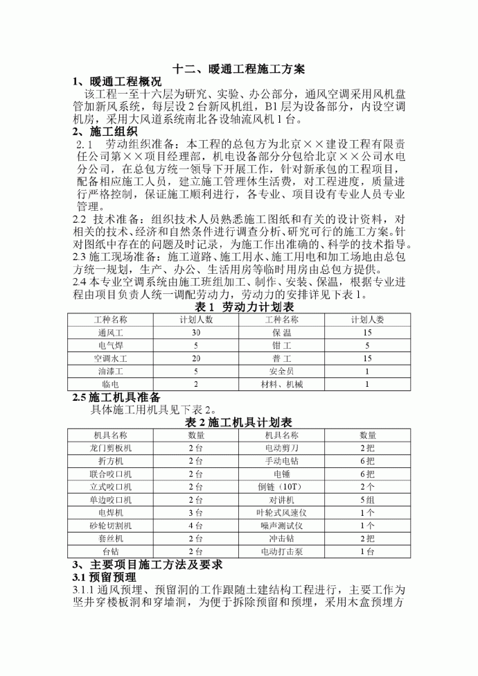 暖通工程施工方案_图1