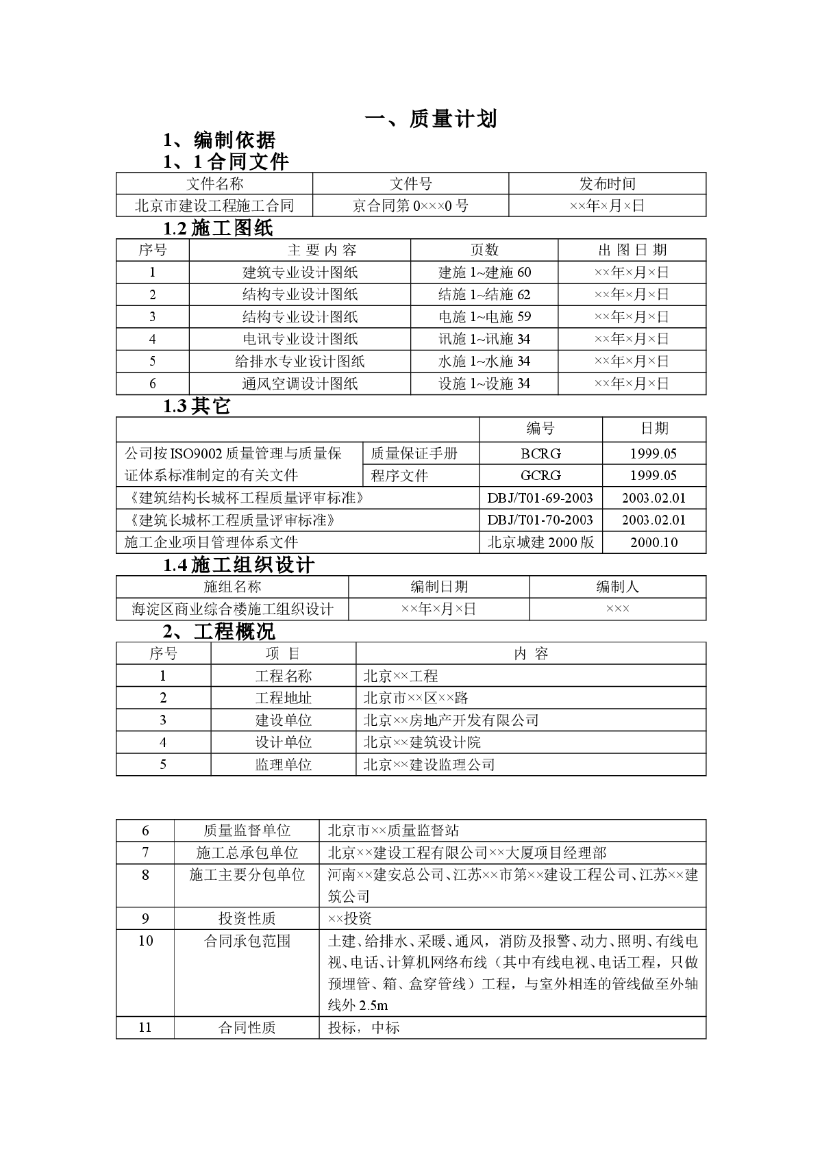 海淀区商业综合楼施工组织设计-图一