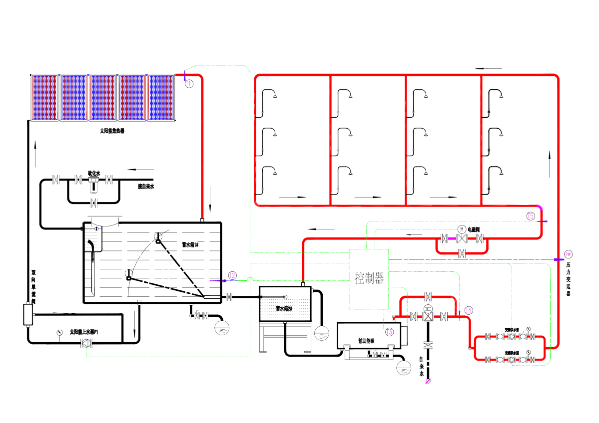太阳能热水系统图纸-图一
