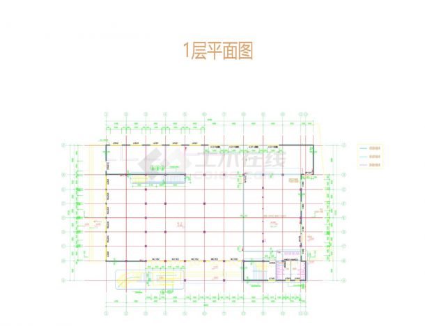 某杭州市多层创意产业园建筑平面图-图一