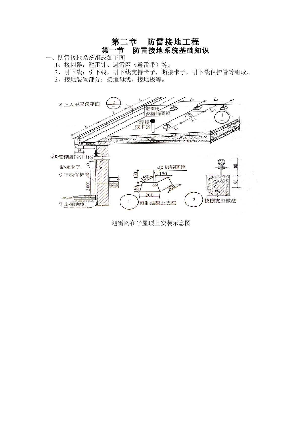 安装工程预算-第二章 防雷接地工程-第一节 防雷接地系统基础知识-图一