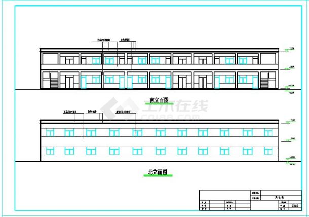 现代简洁中学实验楼及宿舍楼建筑施工图-图一