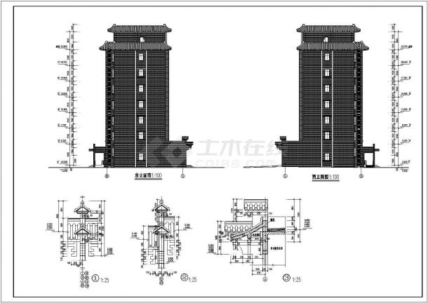 7层框架结构商住楼建筑施工图-图二