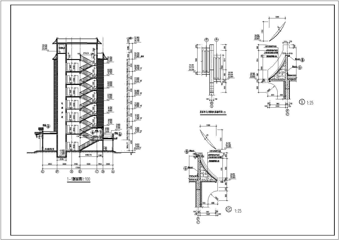 7层框架结构商住楼建筑施工图