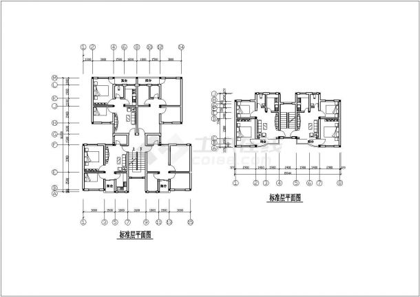 某地小巧型廉租房建筑平面图（含鸟瞰图）-图一