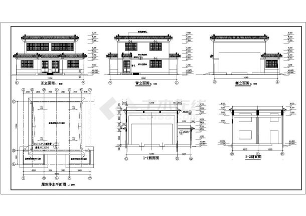 简单实用的两层索道站房建筑施工图（共3张）-图二
