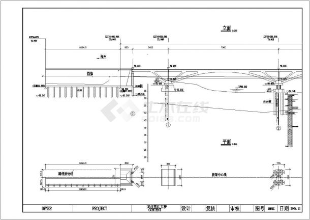 广东省某主跨4x75m刚架拱桥施工图（带说明）-图一