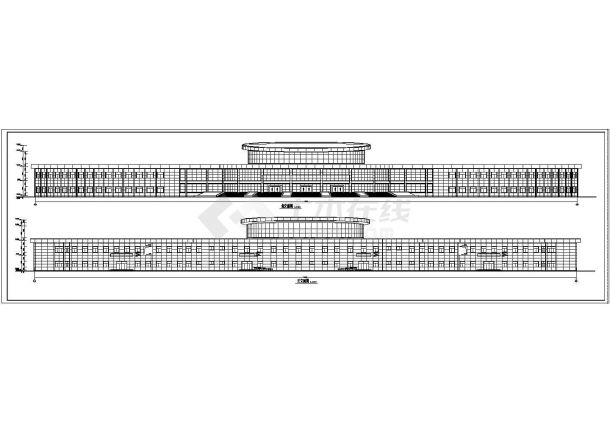 大型会议中心建筑剖面CAD参考图-图一