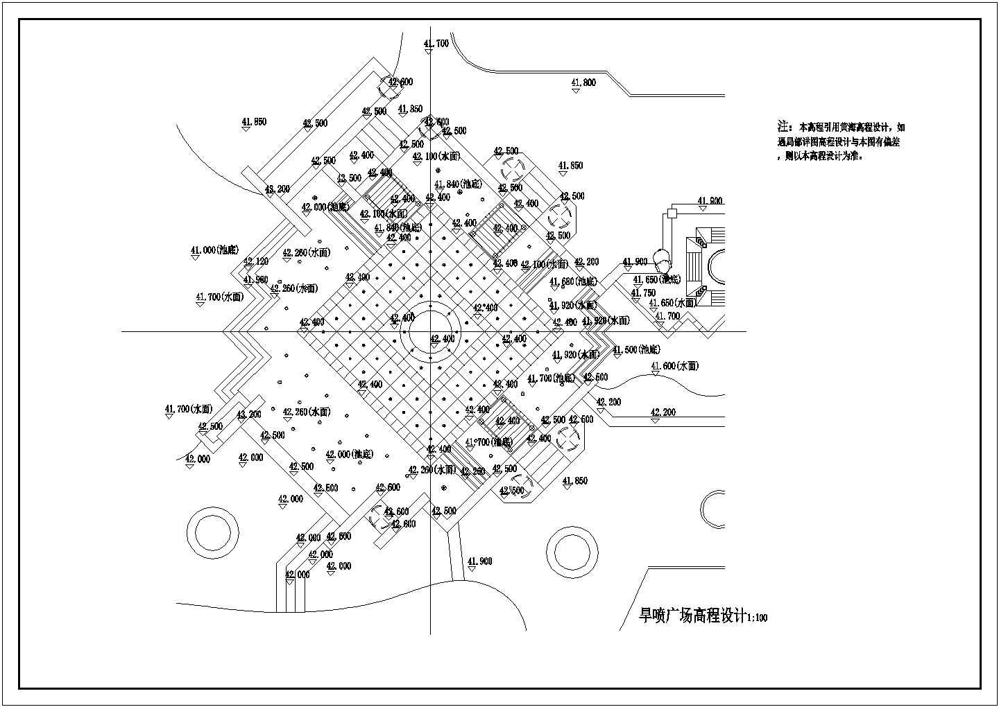 某地区旱喷广场绿化设计施工图（共6张）