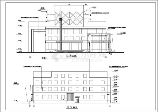 大型综合演播厅全套建筑施工图纸（共13张）-图二