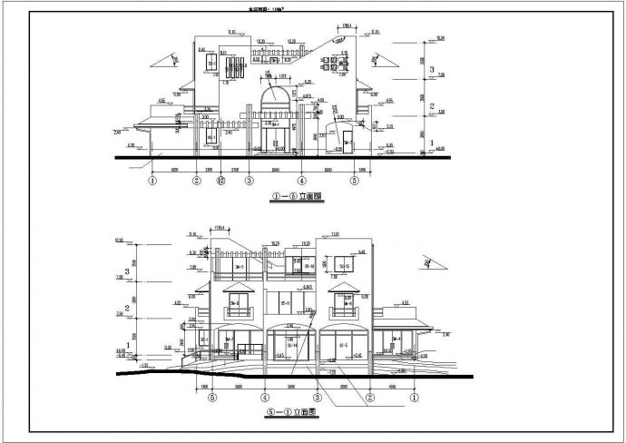 标注特别详细的三层私人别墅建筑设计施工图（带地下室）_图1
