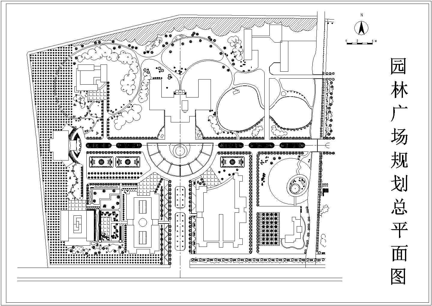 某地区园林广场景观规划总平面施工图
