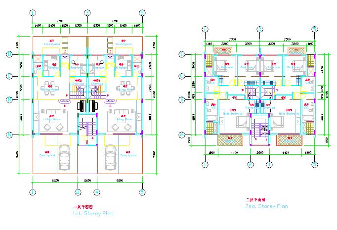 15x11米四层叠拼别墅户型图（带阁楼和屋顶花园）