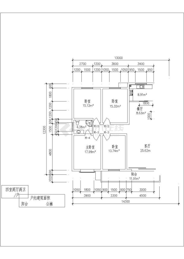 最新整理的150-200平方米多层住宅户型图-图二