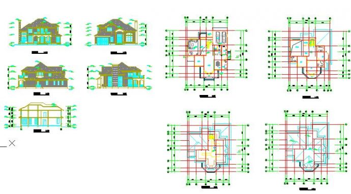精美二层半带阁楼自建别墅建筑设计图_图1