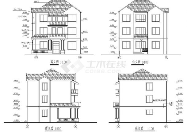 实用带阁楼三层半小型新农村住宅建筑设计图-图一