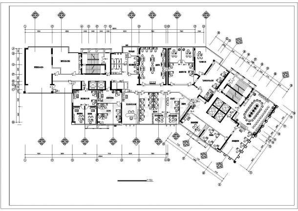 汽车站及航空公司三层综合办公楼室内装修装饰CAD设计施工图-图一