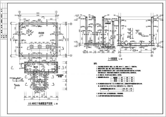 某地泵房结构设计施工图纸（含说明）_图1