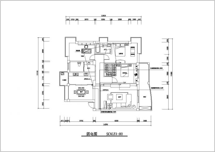 非常齐全的某室内家装装修全套CAD电路设计图纸_图1