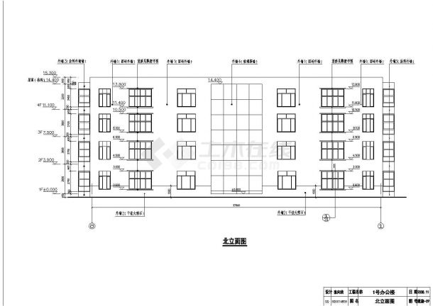 钢筋&图形基础培训用—1号办公楼建筑结构图纸-图二