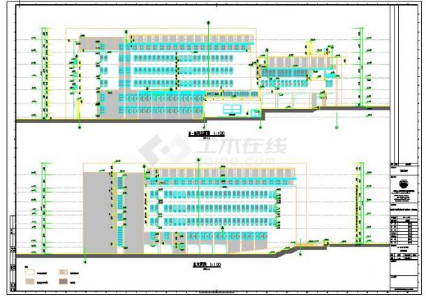 五层大学教学楼建筑施工图（共12张图）-图二