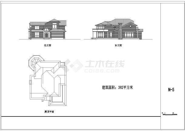 南方某地区独栋别墅建筑设计总图纸-图一