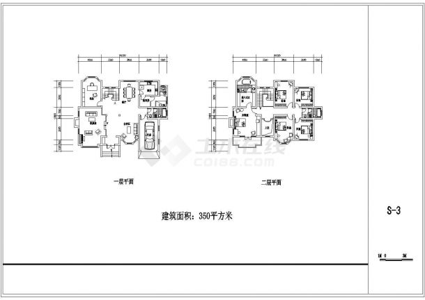 某地区独栋别墅建筑设计图（共2张）-图二