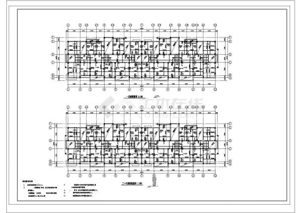 某地区六层框架住宅楼建筑结构施工图-图一