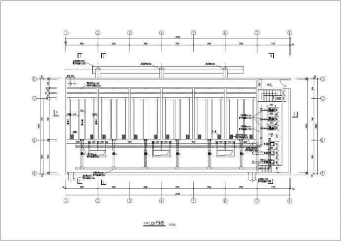 8万方高效纤维滤池cad设计工艺图纸（带设备材料表）_图1