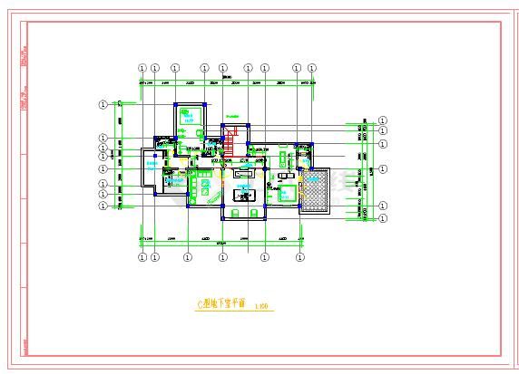 两层西式风格独栋别墅建筑施工图（含地下室）-图二