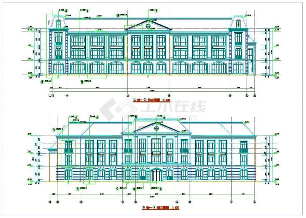 15班框架结构法式贵族幼儿园建筑施工图-图一