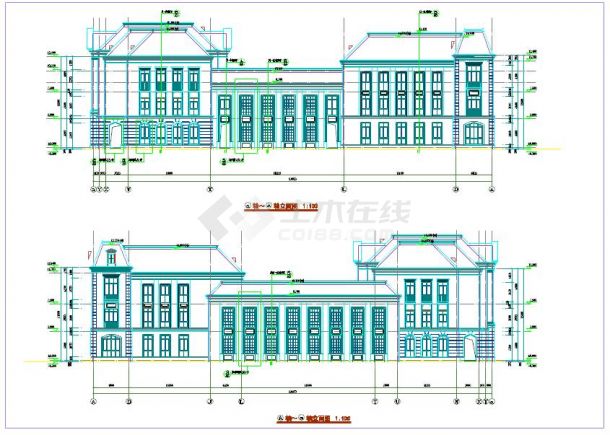 15班框架结构法式贵族幼儿园建筑施工图-图二