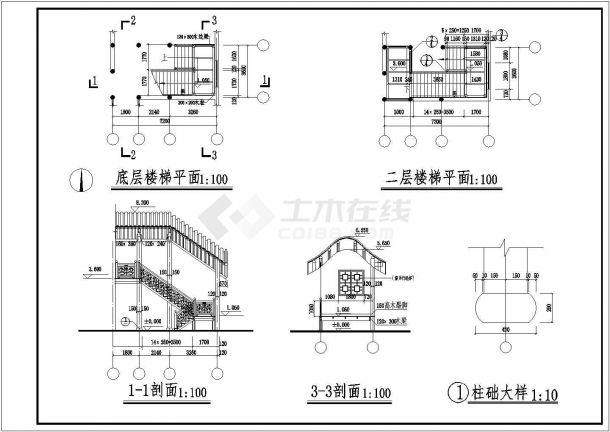 设计精准的古建栏杆设计CAD详图（详细）-图二