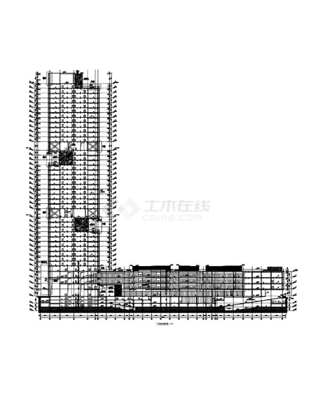 某地区广场裙房建筑剖面详图-图二