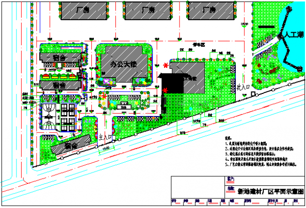 某工业厂区绿化规划平面图CAD图设计-图一