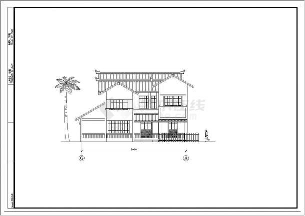 两层日式风格独栋别墅建筑施工图（共11张）-图一
