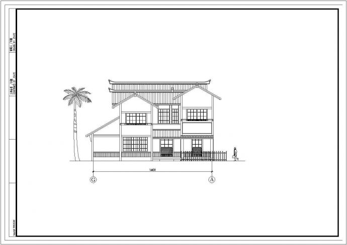 两层日式风格独栋别墅建筑施工图（共11张）_图1