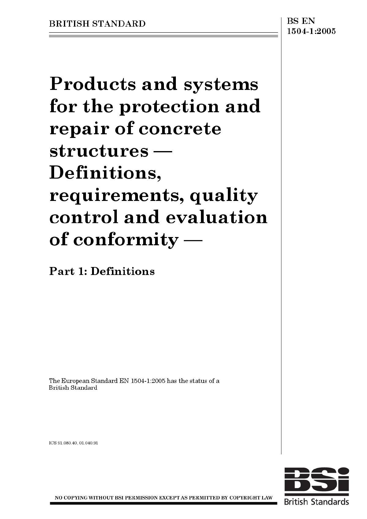 （英文版）混凝土结构保护和维修用产品和系统.定义、要求、质量控制和一致性评估.第1部分定义-图一