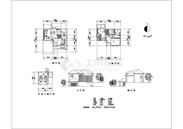 某地区三层欧式别墅建筑全套施工图-图一