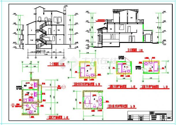 400平3层简欧风格别墅建筑施工图-图二