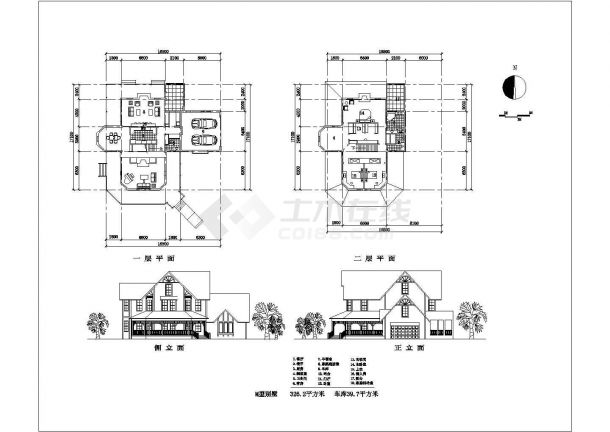 某地区欧式别墅建筑全套设计施工图纸-图一