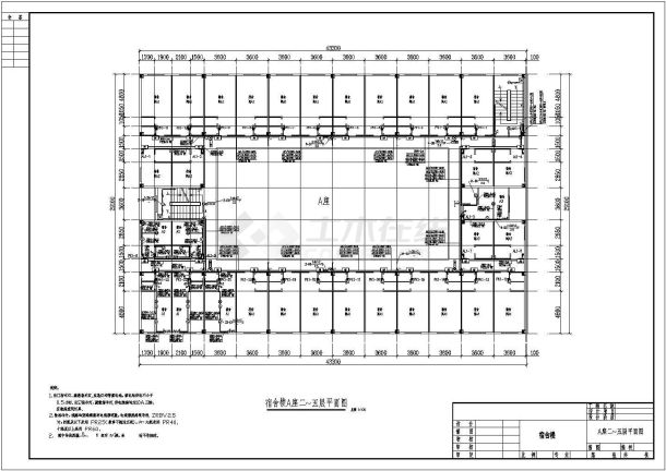 某地区制衣厂员工宿舍楼电气施工图-图一