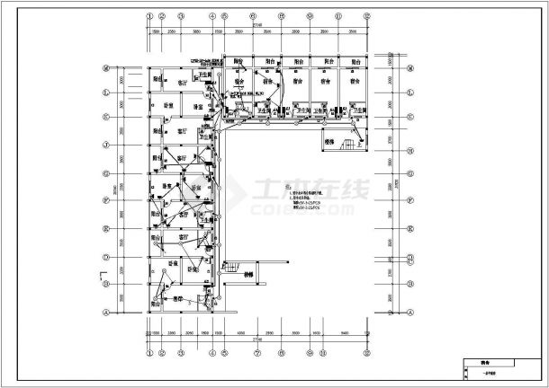 某地区宿舍楼电气设计图（共7张）-图二