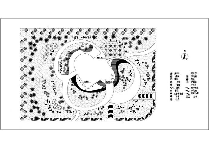 某城市小型园林道路地面铺装设计图纸_图1