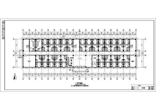 五千平框架结构学生宿舍公寓楼建筑全套施工图-图二