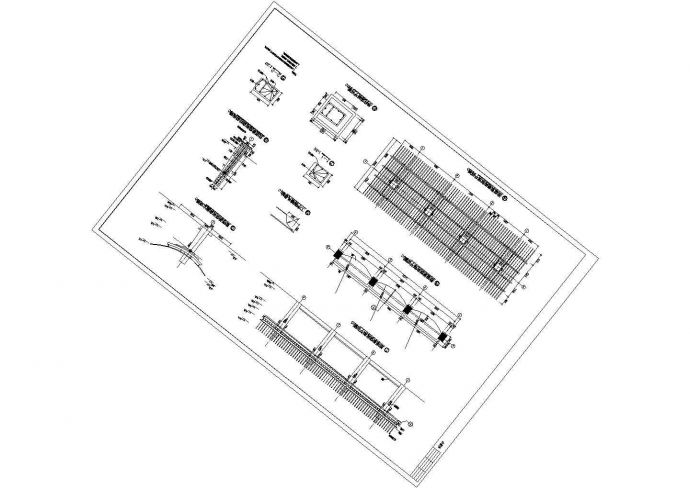 单面花架-造型景观构架施工图cad图纸_图1