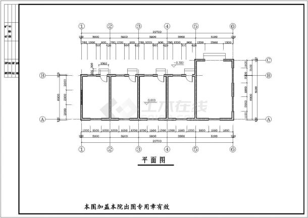 公园管理房建筑和结构cad施工图-图二