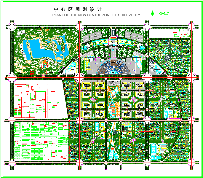 某城市中心区规划设计CAD平面施工详图_图1