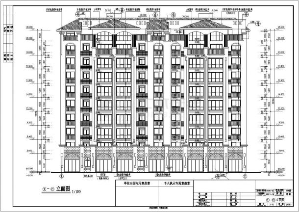 某九层一梯二户住宅楼建筑施工图（26张CAD图）-图一