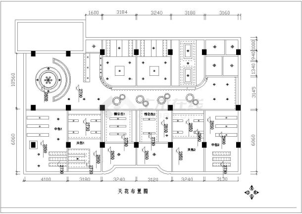 茶室咖啡厅室内装修cad设计施工方案图（带吧台正面图）-图二